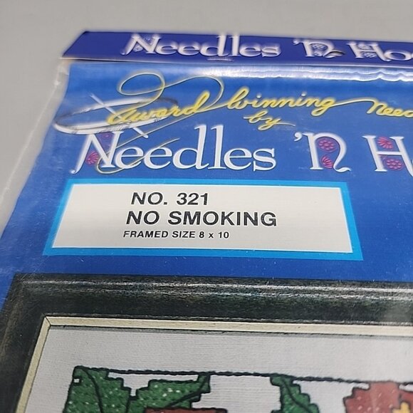 Thank You For Not Smoking Vintage Needles 'n Hoops Embroidery Kit 8x10 - Picture 2 of 3